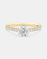 Bague de fiançailles en or blanc 14 K avec diamants totalisant 1,25 ct