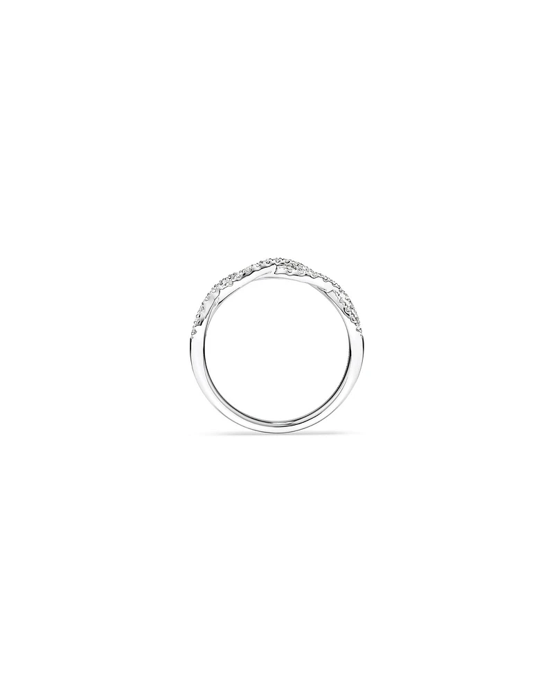 0.25 Carat TW Twist Diamond Wedding Ring in 14kt White Gold