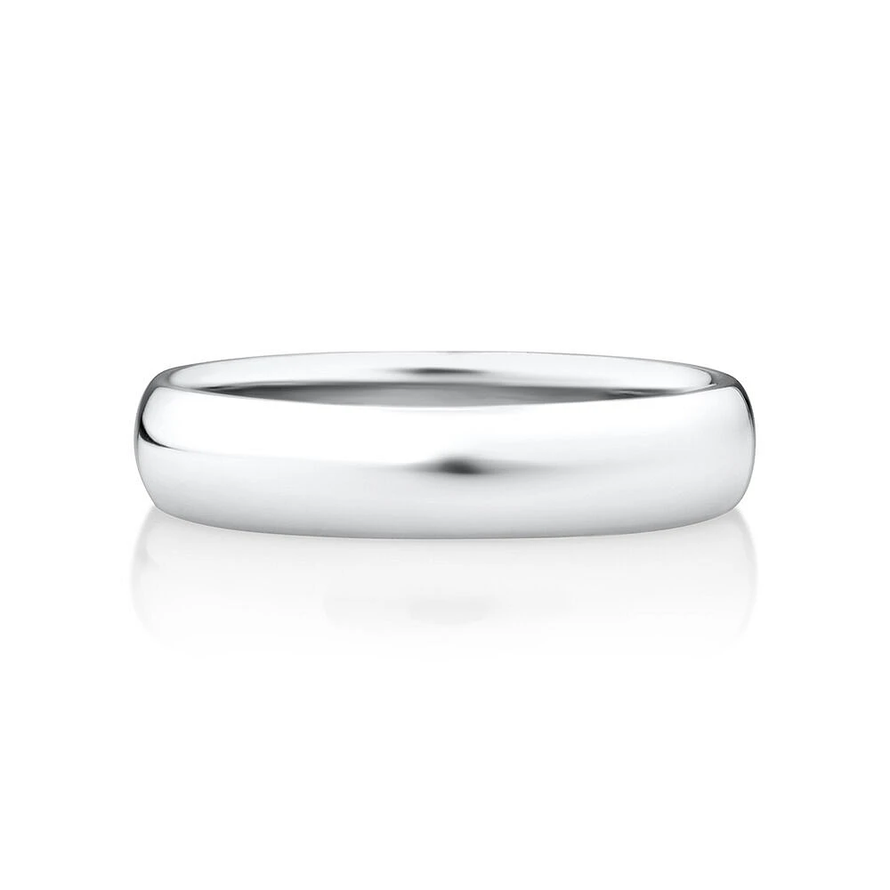 5mm Half Round Wedding Band in Sterling Silver