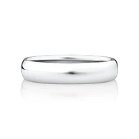 Alliance demi-jonc en argent sterling de 5 mm