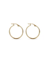 20mm Round Hoop Earrings in 10kt Yellow Gold