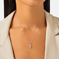 Cross Pendant with 0.34 Carat TW of Diamonds in 10kt White Gold