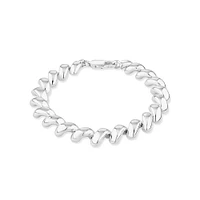 9.5mm Wide Hollow San Marco Chain Bracelet in Sterling Silver