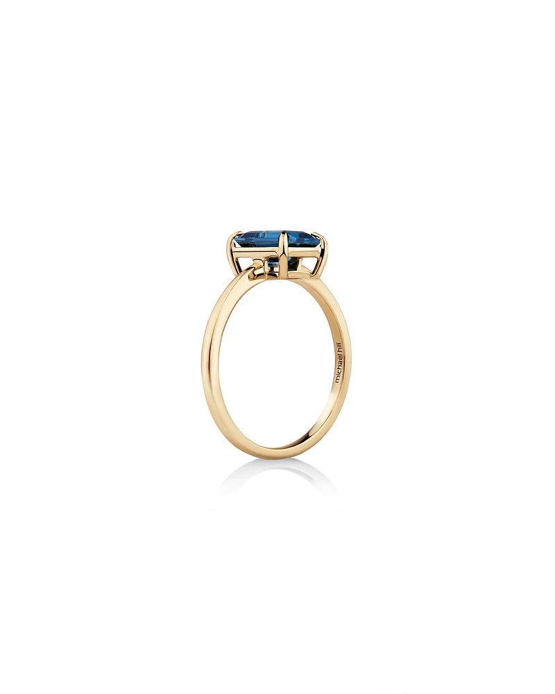 London Blue Topaz Ring in 10kt Yellow Gold