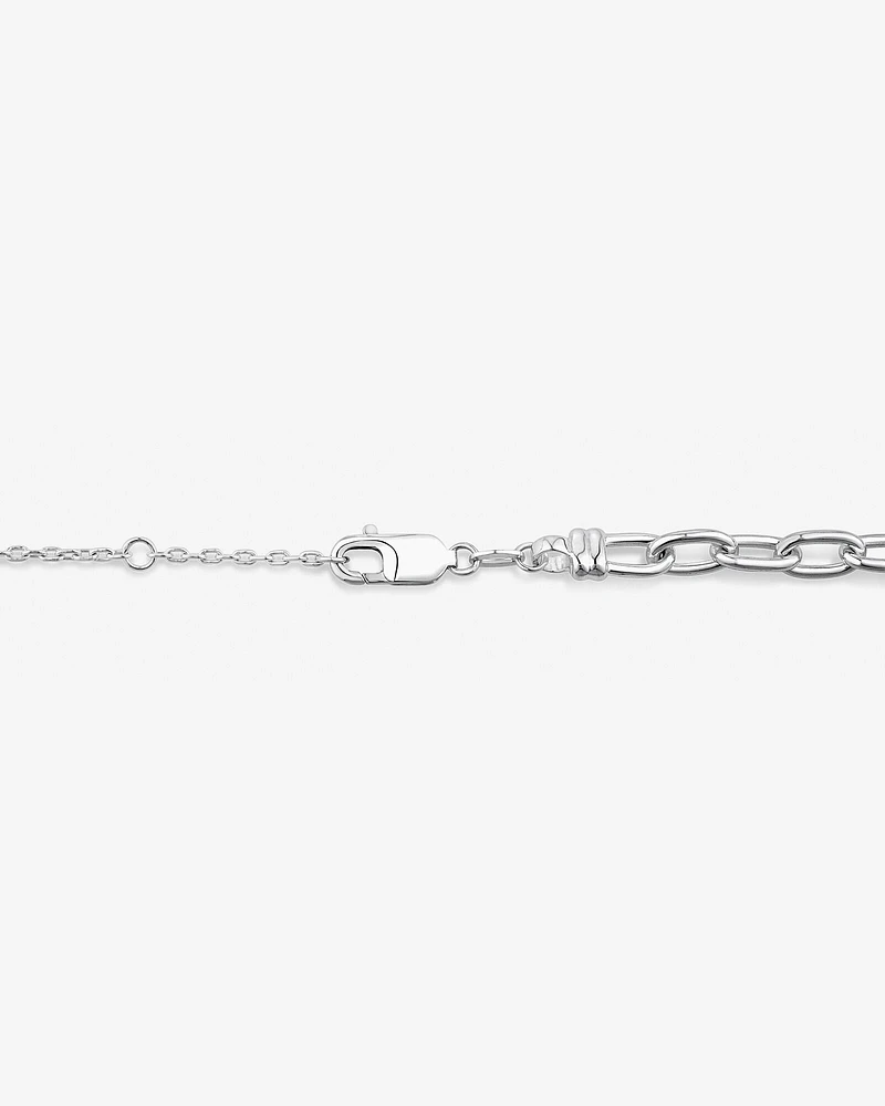 45cm 6.5mm-7mm Width Paperclip Chain in Sterling Silver