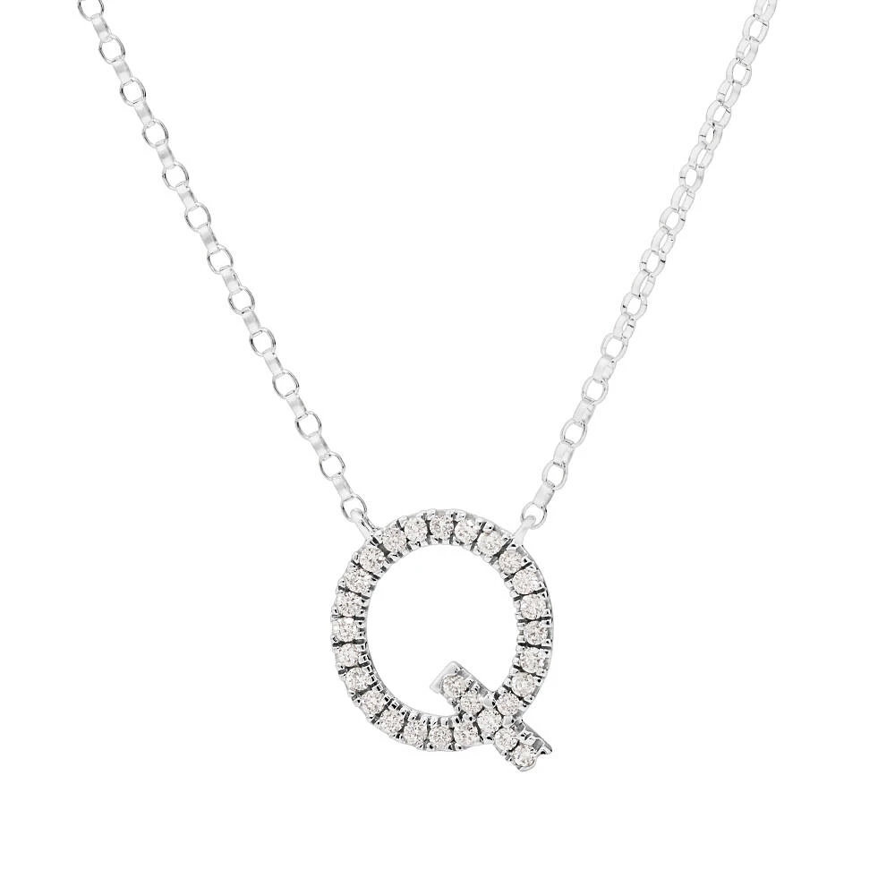 A' Initial necklace with 0.10 Carat TW of Diamonds in 10kt White Gold