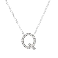 A' Initial necklace with 0.10 Carat TW of Diamonds in 10kt White Gold