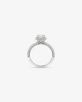 1.65 Carat TW Pear Cut Diamond Pave Halo Engagement Ring in Platinum