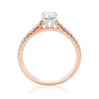 Bague de fiançailles en or blanc 14 K avec diamants totalisant 0,78 ct