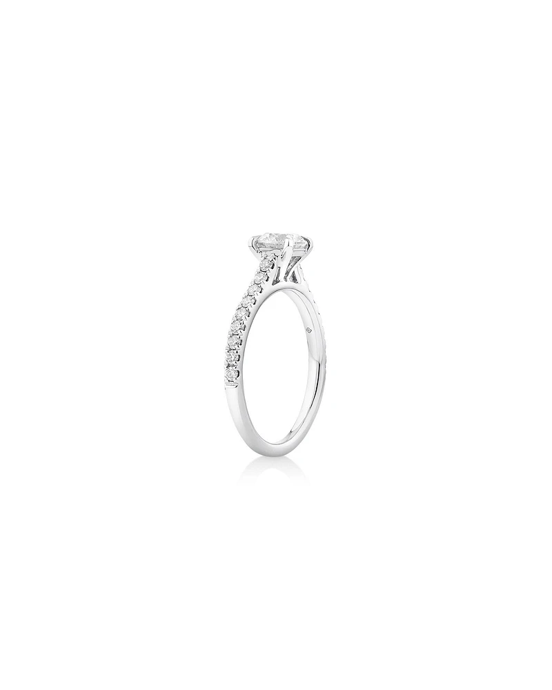 Bague de fiançailles en or blanc 14 K avec diamants totalisant 1,25 ct