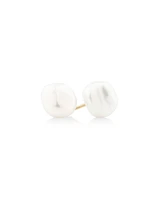 7-8mm Studs with Cultured Freshwater Baroque Pearls in 10kt Yellow Gold