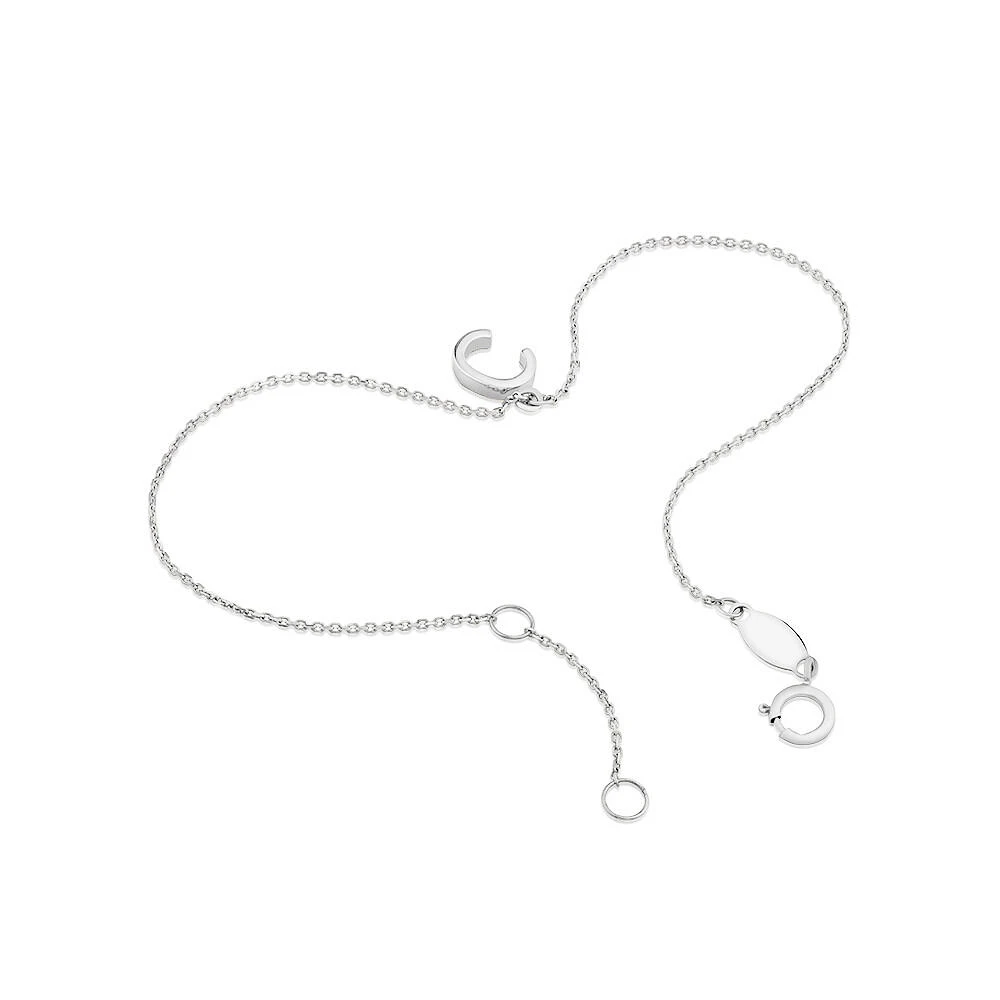 Bracelet à initiale « D » en argent