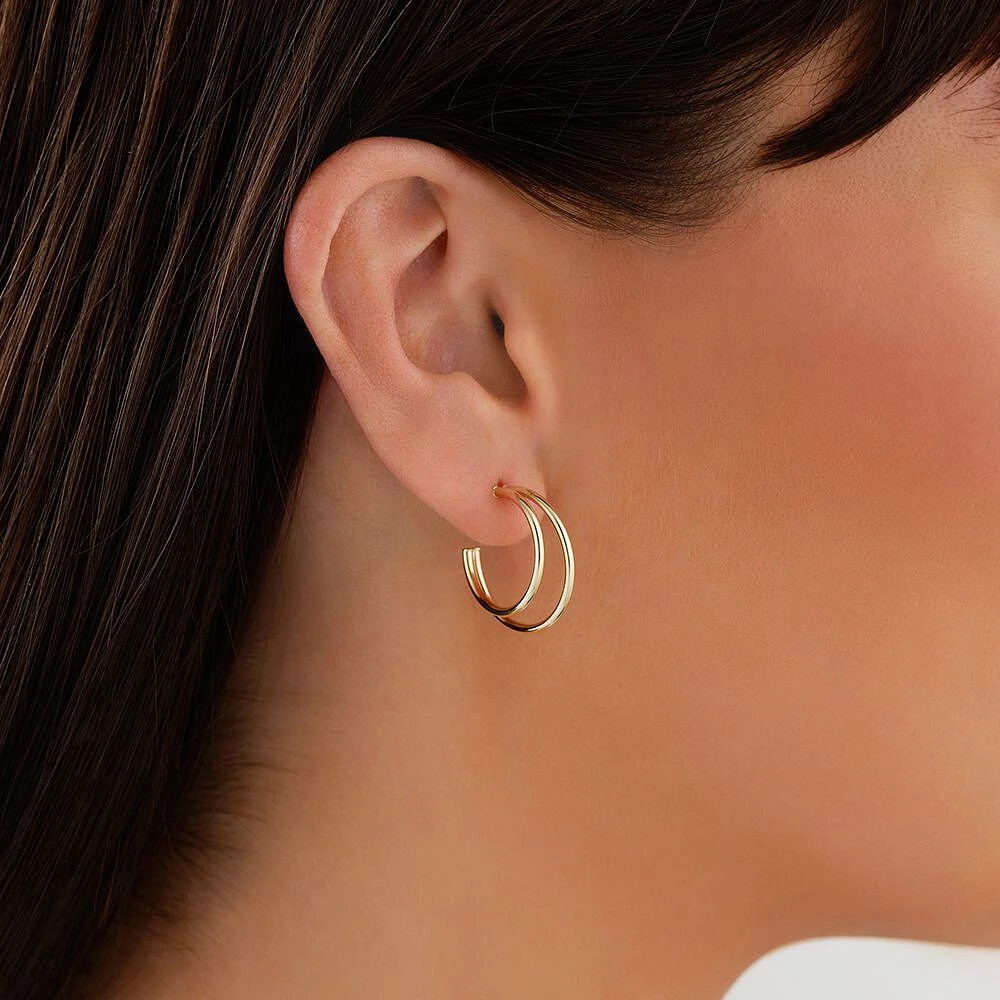 Half Hoop Earrings In 10kt Yellow Gold