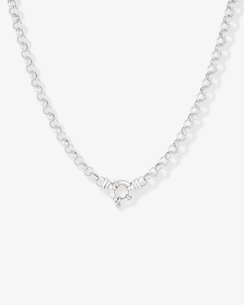 Chaîne belcher en argent sterling de 45 cm, largeur de 6,5 à 7 mm