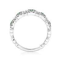 Bubble Ring with Emerald & 0.50 Carat TW of Diamonds in 14kt White Gold