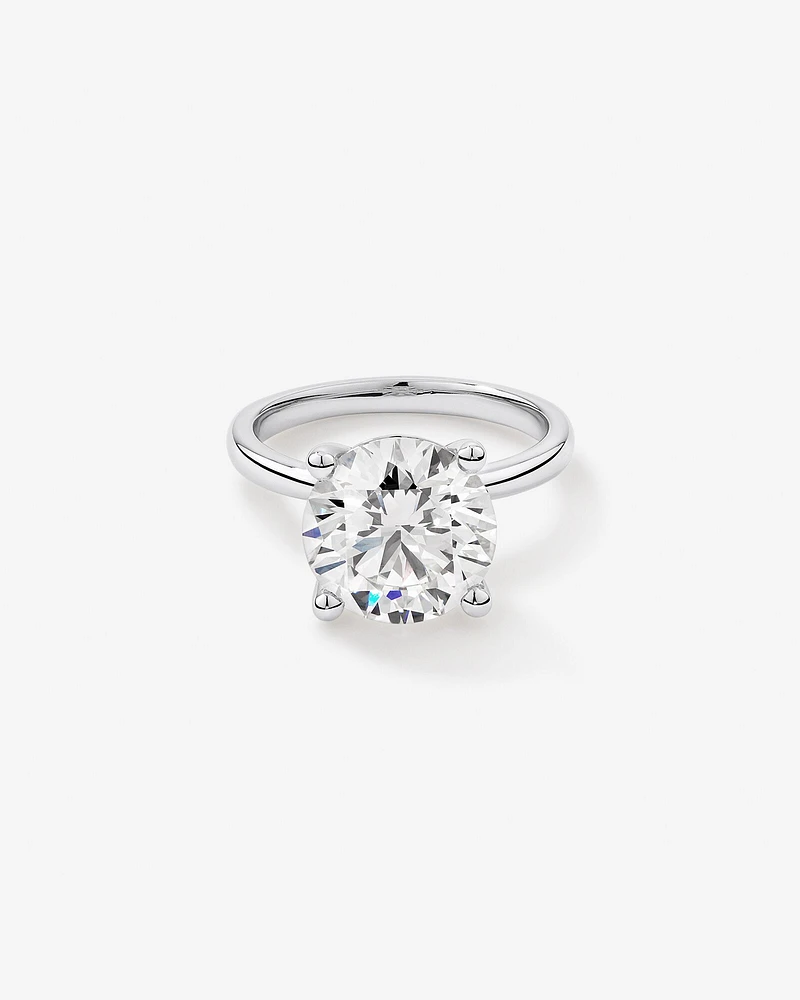 5,00 Carats Poids Total Bague De Fiançailles Solitaire En Diamant Rond Brillant Cultivé En Laboratoire, En Platine