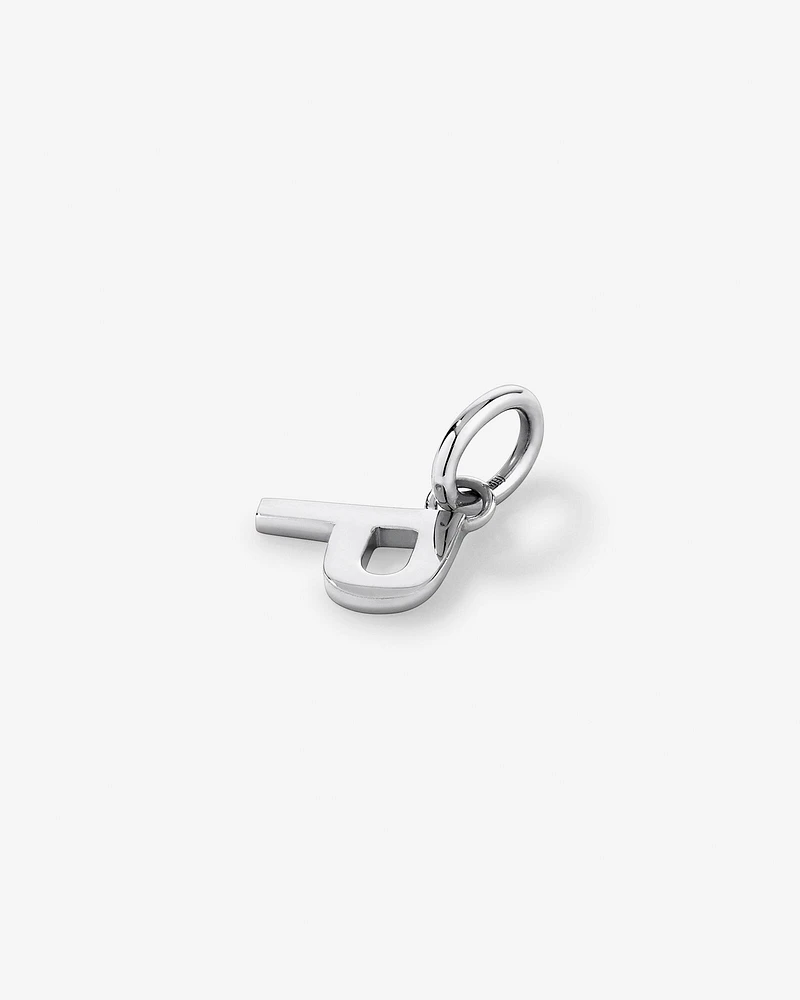 Letter U Initial Pendant in Sterling Silver