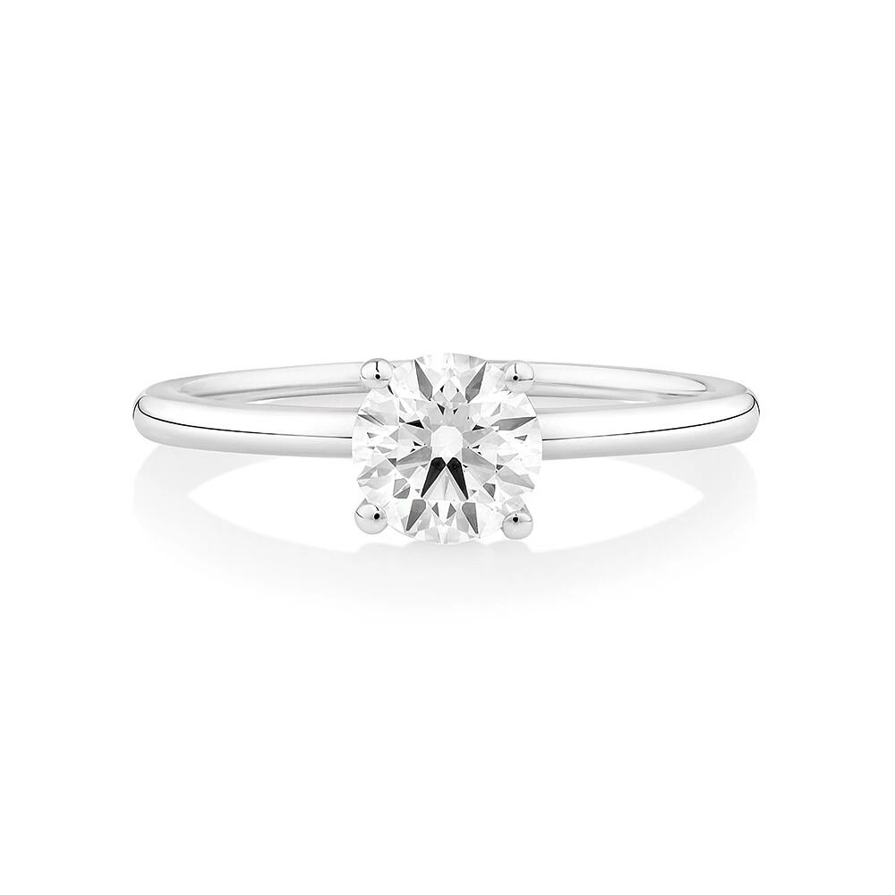 Solitaire Engagement Ring with Carat TW of Laboratory-Grown Diamond in 18kt White Gold