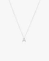 A' Initial necklace with 0.10 Carat TW of Diamonds in 10kt White Gold