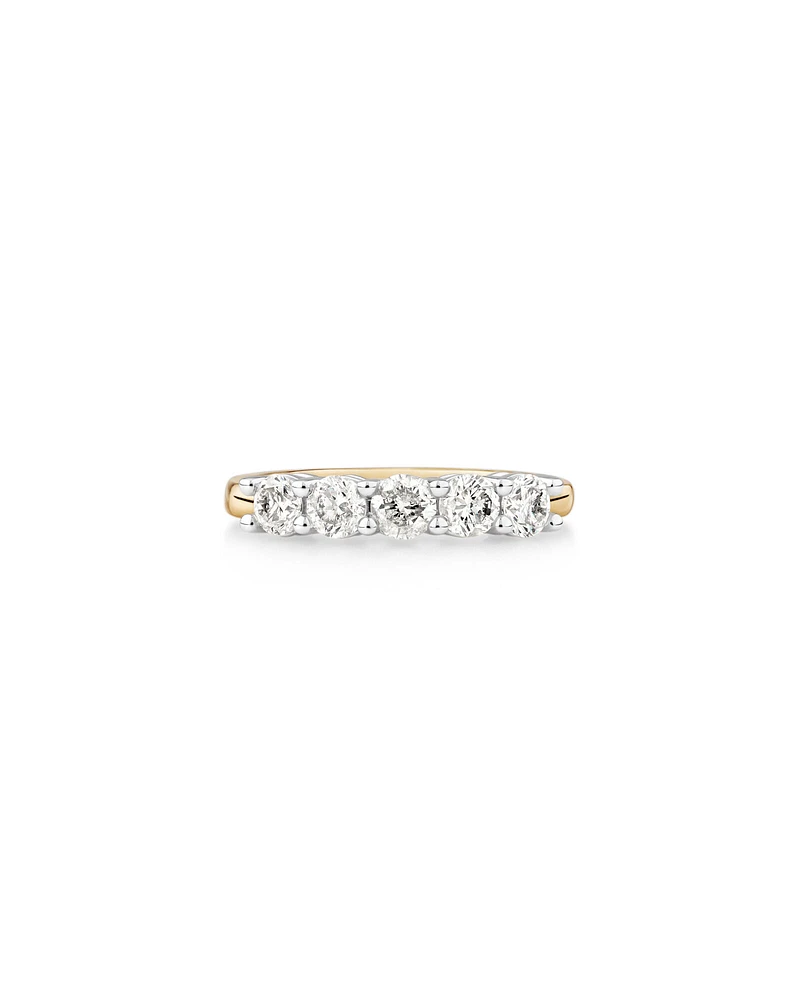 Evermore 5 Stone Wedding Band with 1 Carat TW of Diamonds in 14kt White Gold