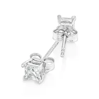Stud Earrings with Cubic Zirconia in Sterling Silver