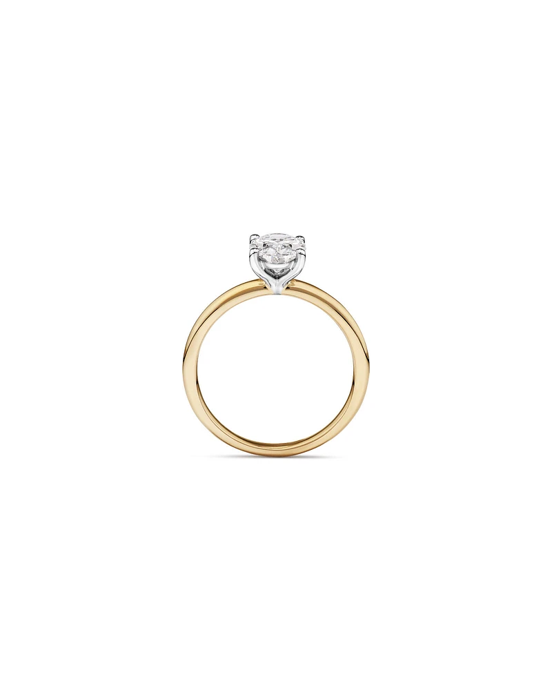 1.25 Carat TW Oval Laboratory-Grown Diamond Solitaire Engagement Ring in 14kt Yellow and White Gold