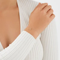 19cm (7.5") N Initial Bracelet in Sterling Silver