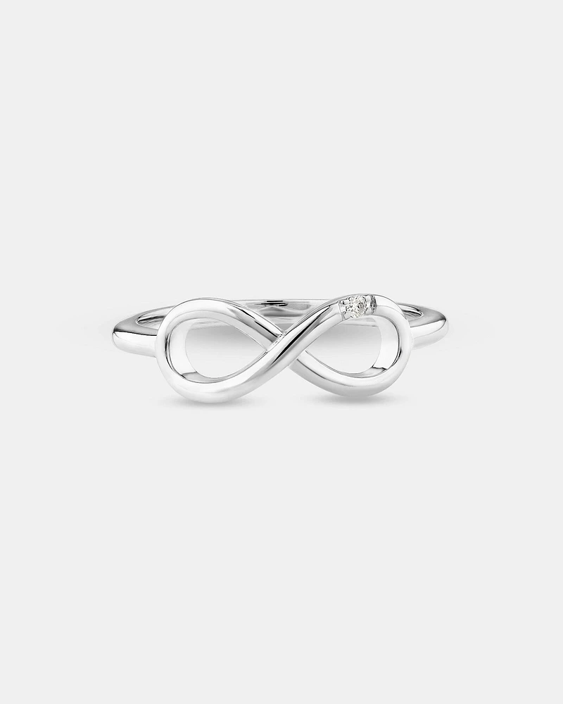 Diamond Accent Infinity Ring in Sterling Silver