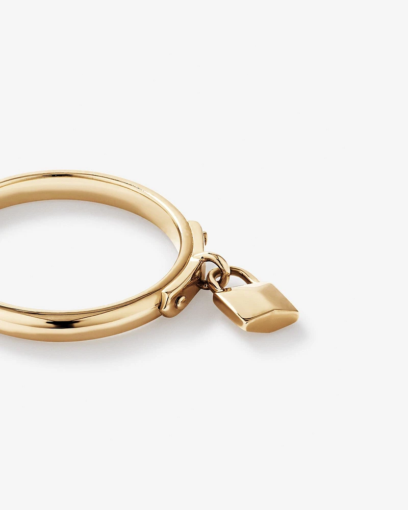 Signature Lock Ring 10kt Yellow Gold