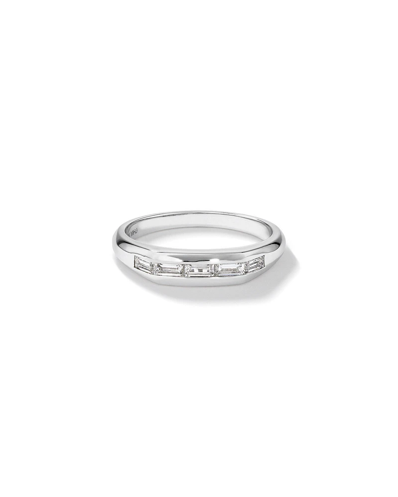 0.54 Carat TW Laboratory-Grown Baguette Diamond Ring in 10kt White Gold