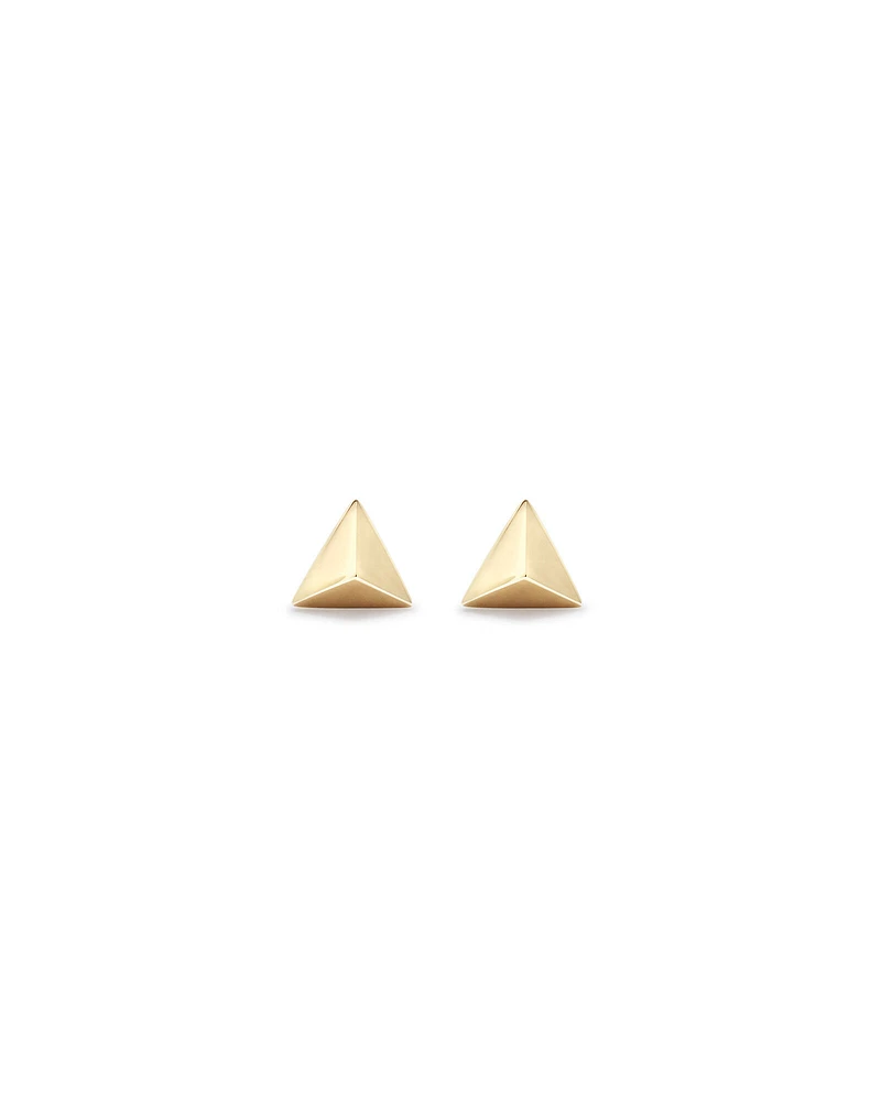 Pyramid Stud Earrings in 10kt Yellow Gold