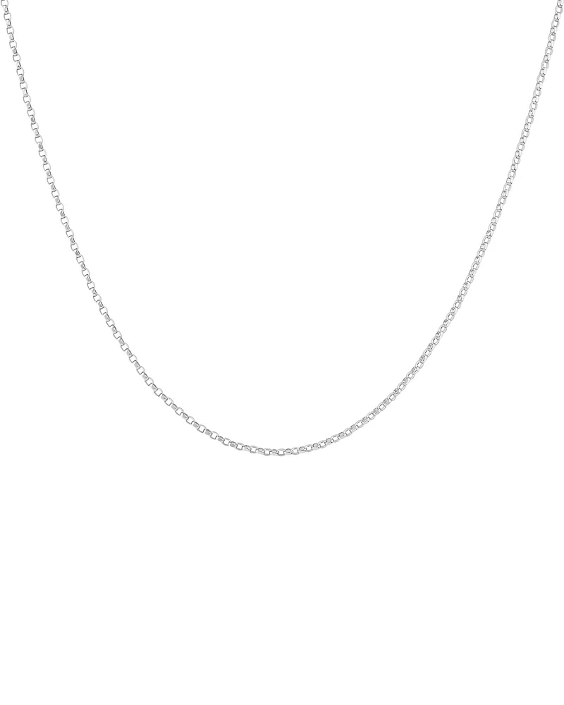 Chaîne belcher de cm en or blanc 18 K avec diamants, largeur de 1 à 1,5 mm