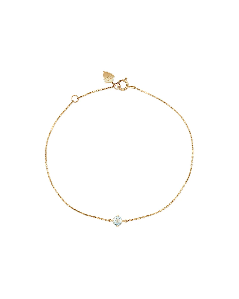 Bracelet with Aquamarine in 10kt Yellow Gold