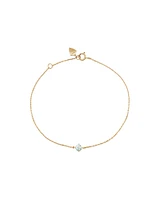 Bracelet with Aquamarine in 10kt Yellow Gold