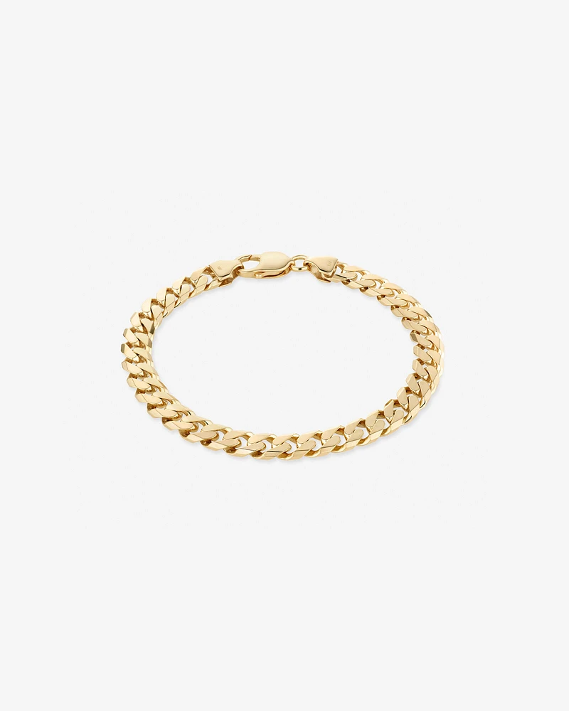 Men's Curb Bracelet in 10kt Yellow Gold
