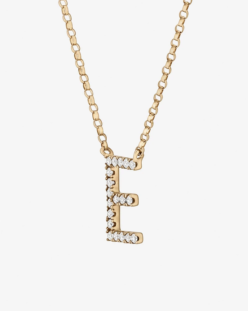 "K" Initial Necklace with 0.10 Carat TW of Diamonds in 10kt Yellow Gold