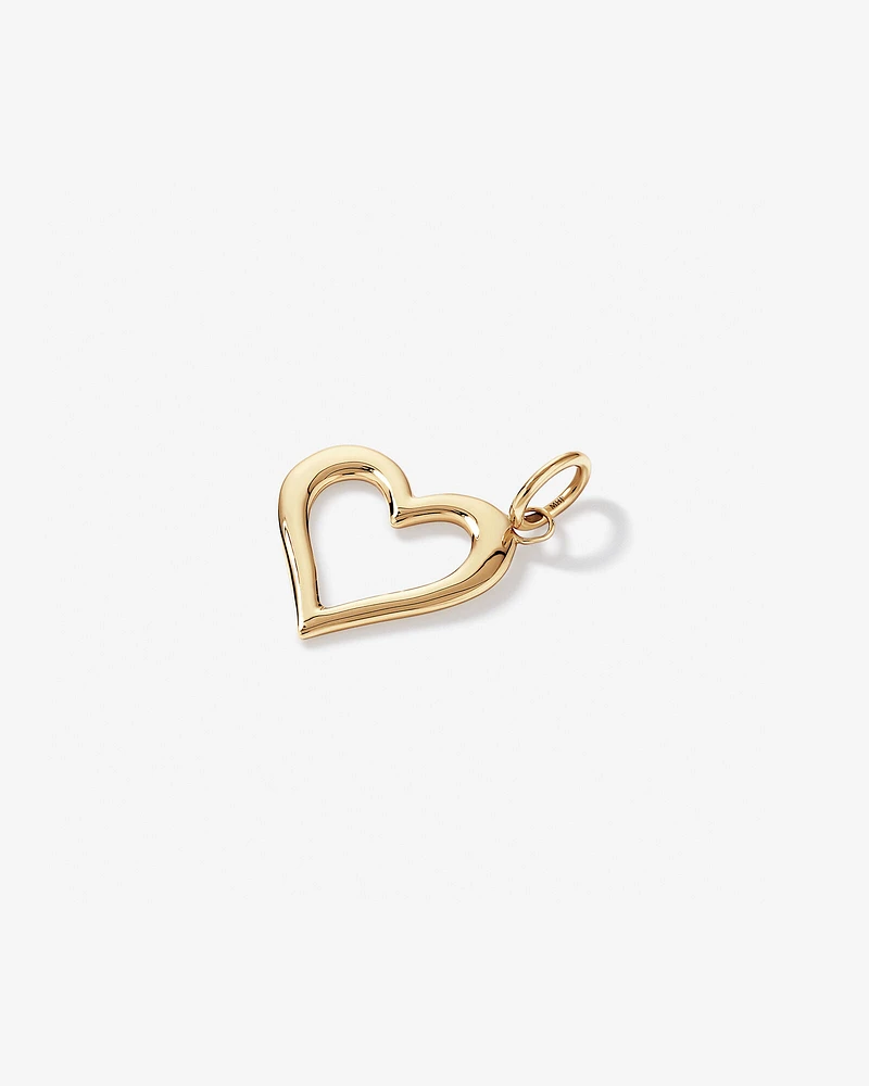 Pendentif cœur d'amour ouvert en or jaune 10 carats