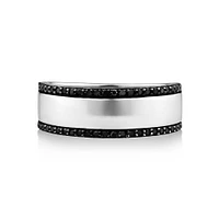 Men's Silver Ring with 0.25 Carat TW of Black Diamonds