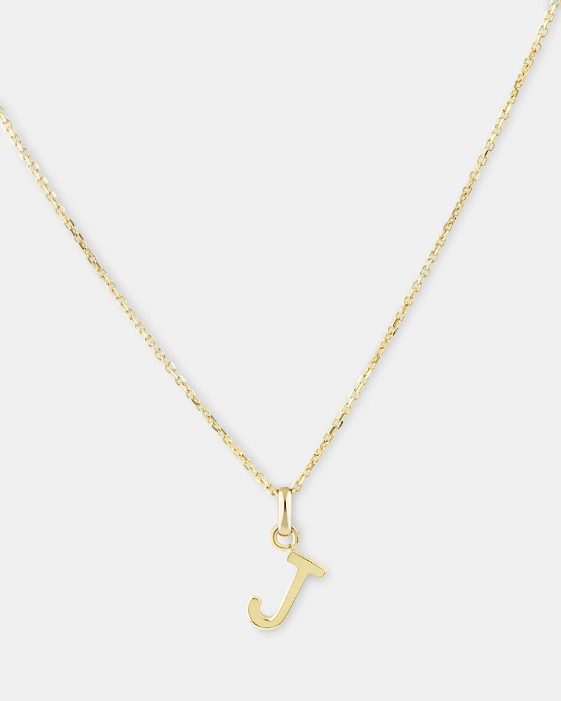 "H" Initial Pendant with Chain in 10kt Yellow Gold
