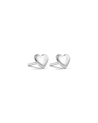 Heart Stud Earrings in Sterling Silver