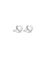 Heart Stud Earrings in Sterling Silver