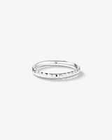 Hammered Finish Ring 10kt White Gold