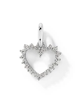 Diamond Open Love Heart Pendant in 10kt White Gold