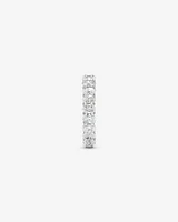 3,15 carats TW bague éternité avec diamants ovales cultivés en laboratoire en or blanc 14kt.