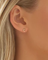 G Initial Single Stud Earring in 10kt Yellow Gold