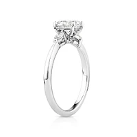 0.77 Carat TW Oval & Marquise Cut Three Stone Engagement Ring in 18kt White Gold