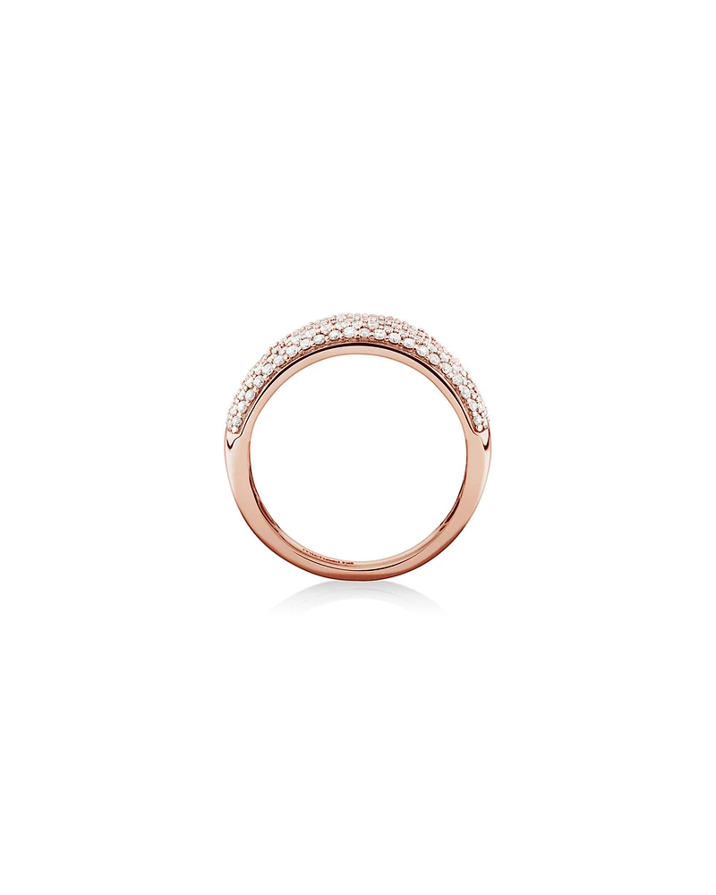 Diamond Pave Ring with 1.00 Carat TW Diamond in 10kt Rose Gold