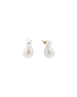 Drop Earrings with Cultured Freshwater Baroque Pearls in 10kt Yellow Gold