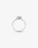 Cubic Zirconia Knot Split Band Ring in Sterling Silver