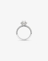 1.65 Carat TW Oval Cut Diamond Pave Halo Engagement Ring in Platinum